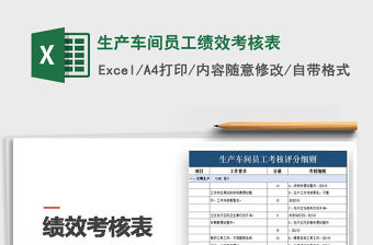 2021年生產車間員工績效考核表