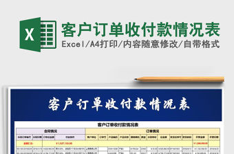 2021年客戶訂單收付款情況表免費下載