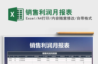 2021年銷售利潤月報表