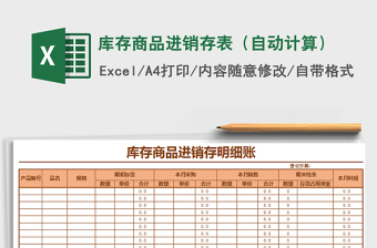 2021年庫(kù)存商品進(jìn)銷存表（自動(dòng)計(jì)算）