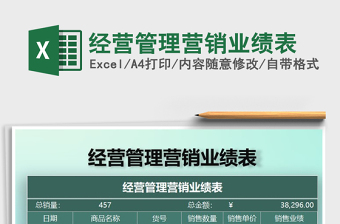 2021年經(jīng)營(yíng)管理營(yíng)銷業(yè)績(jī)表