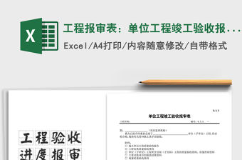 2021年工程報審表：單位工程竣工驗收報審表