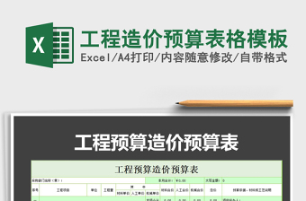 2021年工程造價預(yù)算表格模板