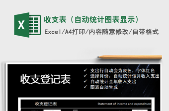 2021年收支表（自動統(tǒng)計圖表顯示）