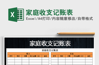 2021年家庭收支記賬表