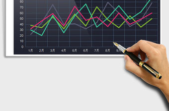 2021年通用科技光感彩色多系列折線圖表