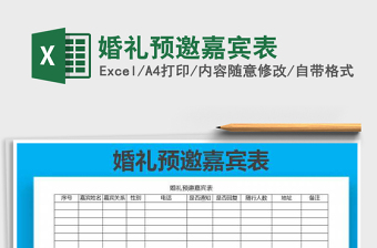 2021年婚禮預邀嘉賓表