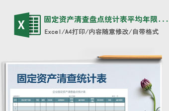 2021年固定資產清查盤點統計表平均年限折舊法計提折舊