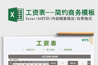 2021年工資表--簡約商務(wù)模板