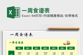 2021年一周食譜表