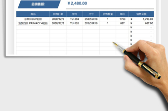 2021年銷售收入明細記賬表