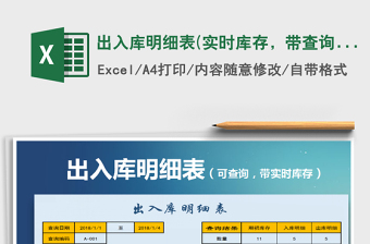 2021年出入庫明細(xì)表(實(shí)時(shí)庫存，帶查詢系統(tǒng))