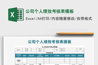 2021年公司個(gè)人績效考核表模板