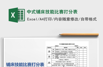 2021年中式铺床技能比赛打分表