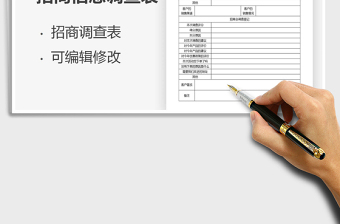 2021年招商信息調查表