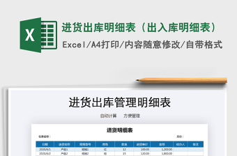 2021年進(jìn)貨出庫(kù)明細(xì)表（出入庫(kù)明細(xì)表）