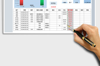2021年賬簿登記簿-余額自動按類別統計