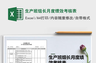 2021年生產班組長月度績效考核表