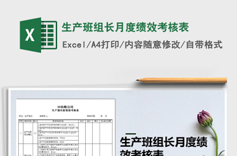 2021年生產(chǎn)班組長(zhǎng)月度績(jī)效考核表