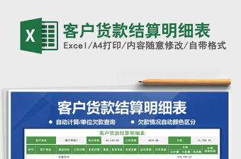 2021年客戶貨款結算明細表