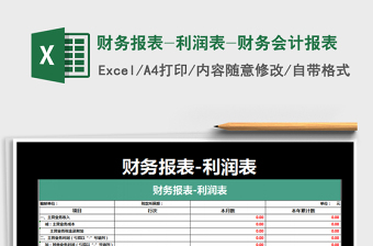 2021年財務(wù)報表-利潤表-財務(wù)會計報表