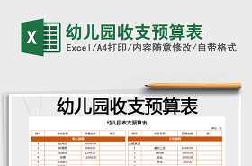 2021幼兒園預(yù)算表excel6免費(fèi)下載