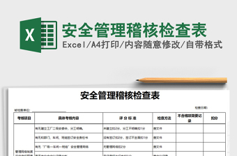 2021年安全管理稽核檢查表