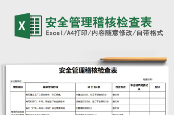 2021工厂安全管理点检表