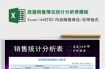 2021年房屋銷(xiāo)售情況統(tǒng)計(jì)分析表模板