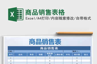 2021年商品銷售表格