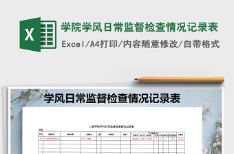 2021年學(xué)院學(xué)風(fēng)日常監(jiān)督檢查情況記錄表