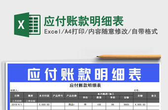 2021年應(yīng)付賬款明細(xì)表免費下載