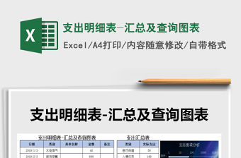 2021年支出明細(xì)表-匯總及查詢(xún)圖表