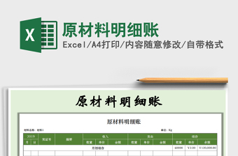 2021年原材料明細(xì)賬
