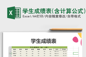 2021年學生成績表(含計算公式)