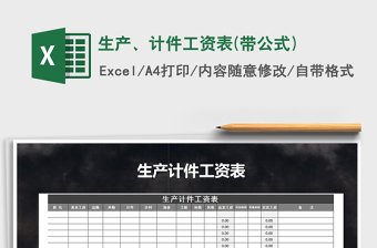 2021年生產(chǎn)、計件工資表(帶公式)