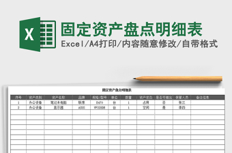 2021年固定資產(chǎn)盤點明細表