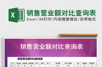 2021年銷售營業(yè)額對比查詢表