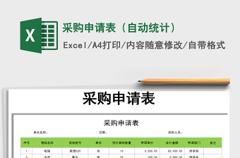2021年采購(gòu)申請(qǐng)表（自動(dòng)統(tǒng)計(jì)）