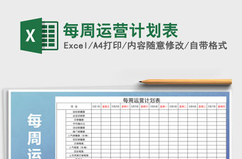 2021年每周運營計劃表