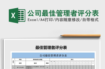 2021年公司最佳管理者評分表