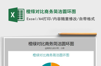 2021年橙綠對比商務(wù)簡潔圓環(huán)圖