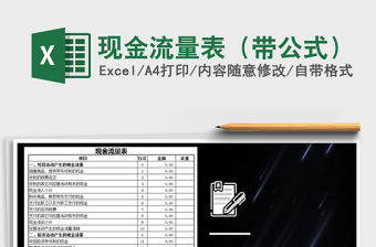 2021年現(xiàn)金流量表（帶公式）