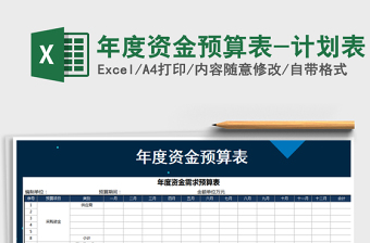 2021年年度資金預(yù)算表-計(jì)劃表