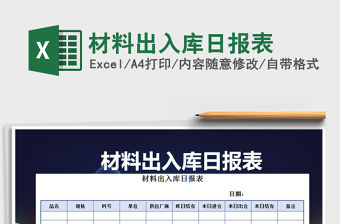 2021年材料出入庫日報表