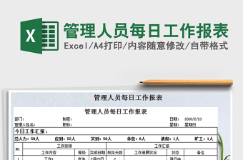 2021年管理人員每日工作報表