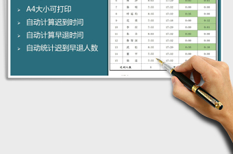 2021年每日上下班時間考勤表
