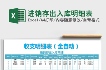 2021年進(jìn)銷存出入庫明細(xì)表