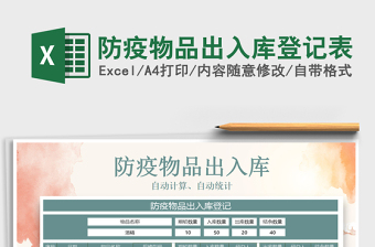 2021年防疫物品出入庫登記表