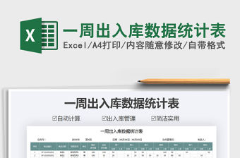2021年一周出入庫數據統計表